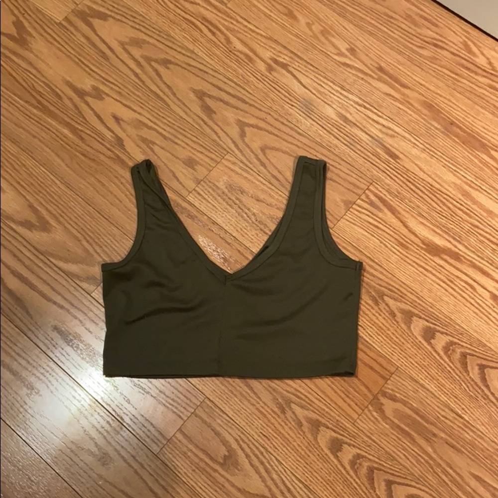 Olive green crop top
